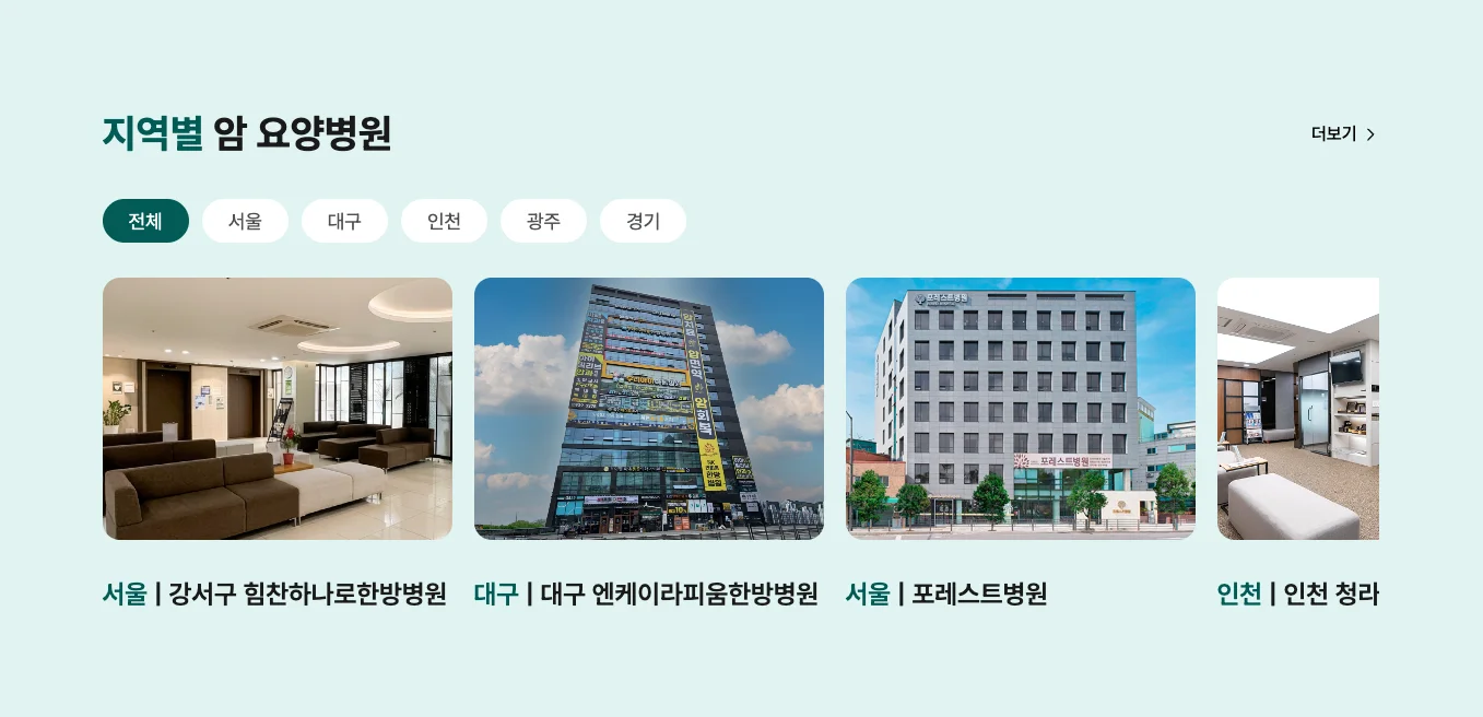 광주서구 암요양병원|지역별 암 요양병원 및 한방병원 리스트 안내 인포그래픽